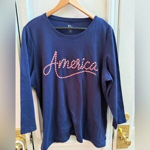 Kim Rogers America Textured Cotton Top
